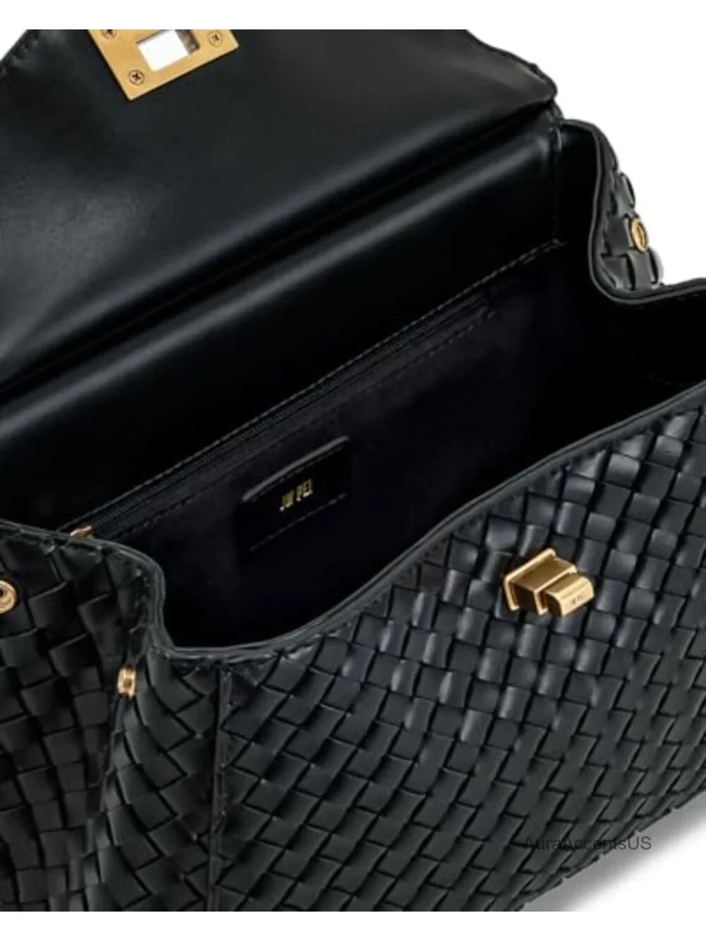 Vegan Leather Top Handle Satchel Crossbody Bag Gold Hardware